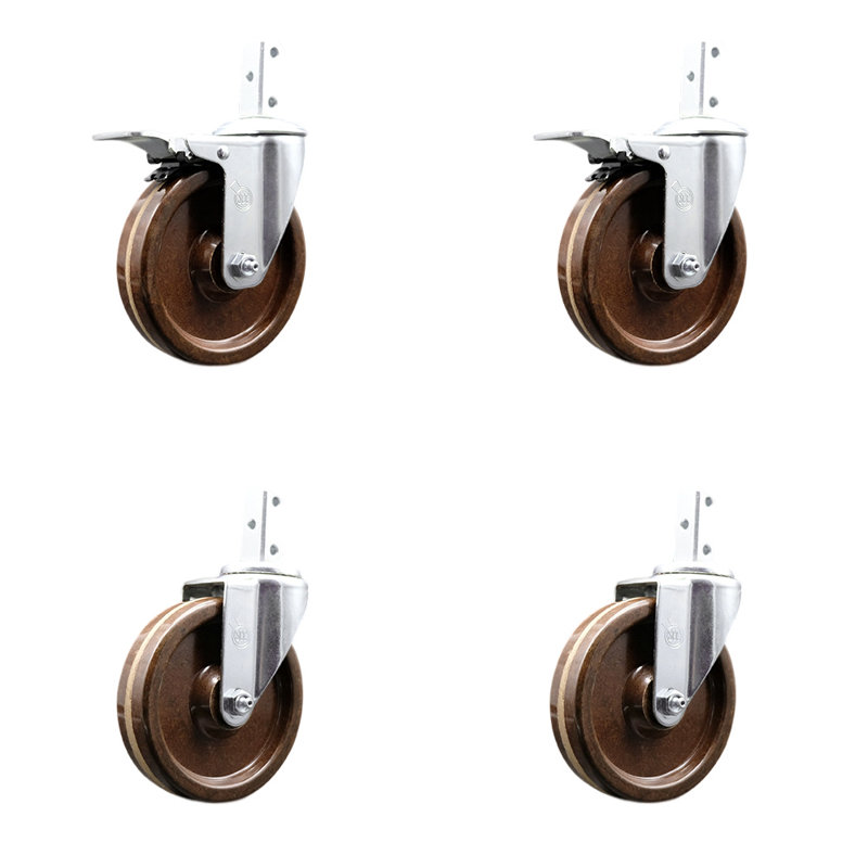 4 Piece High Temp Phenolic Caster Set