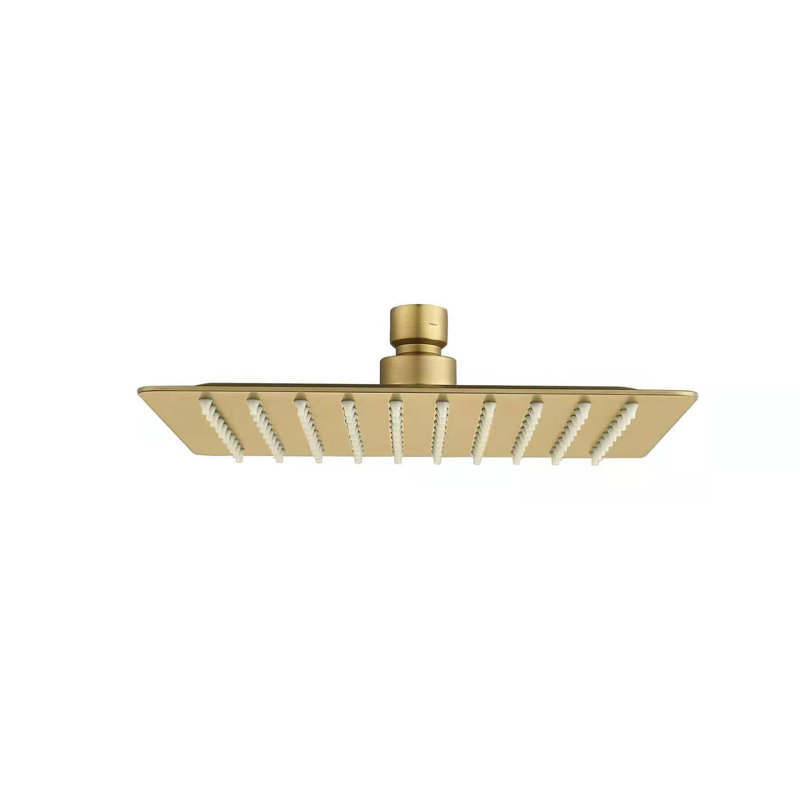 Rain Adjustable Shower Head 1.8 GPM GPM, Brushed Gold, 10" W X 10" L, Square