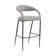 Ramona Modern Counter or Bar Height Barstool with Arms and Open Low Back in Iron Frame and Faux Leather
