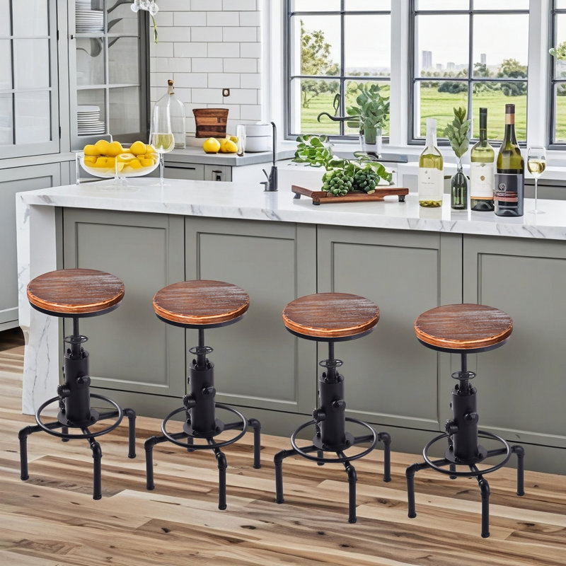 Tabouret de bar Dicot, Brun / Noir, 4