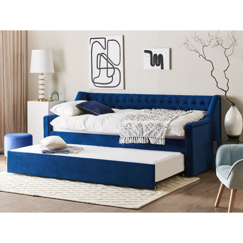 Picidae Upholstered with Trundle, Single (3'), Blue