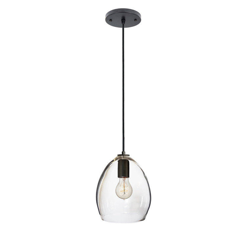 1 - Light Pendant, Black, Clear, Yes