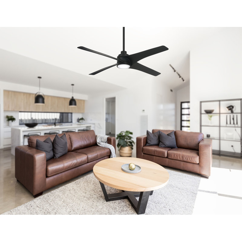54" 5 - Blade LED Standard Ceiling Fan with Pull Chain and Light Kit Included