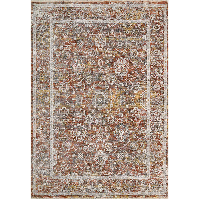 Skyler 5x8 Gray and Copper Synthetic Rectangular Rug