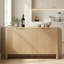 Buffet incurvé moderne 61 "avec 4 portes cannelées, tablettes réglables et base surélevée 61"-1167355525