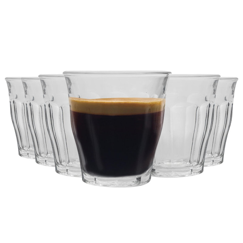 Duralex - Picardie Shot Glass Espresso Cups - 90ml Drinking Glasses - Clear, 6