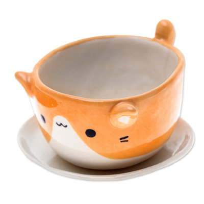 Trinx Handmade Kitty Energy Ceramic Mini Flower Pot