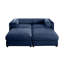 Élégant canapé en chenille 2 places avec 2 sièges de rangement pour repose-pieds, dossier cylindrique et accoudoirs, causeuse moderne en tissu avec espace de rangement caché-114229942