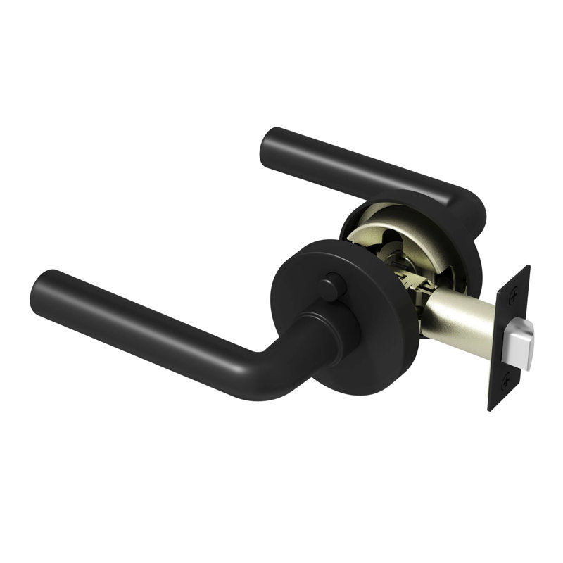  Arc Privacy Door Lever Modern Concealed Design For (Bed & Bath) – Sleek Minimalist Style in Matte Black, Matte Black