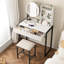 Ensemble de meuble-lavabo compact 31,5 "avec miroir lumineux à DEL et prise de courant, blanc / noir-126618482
