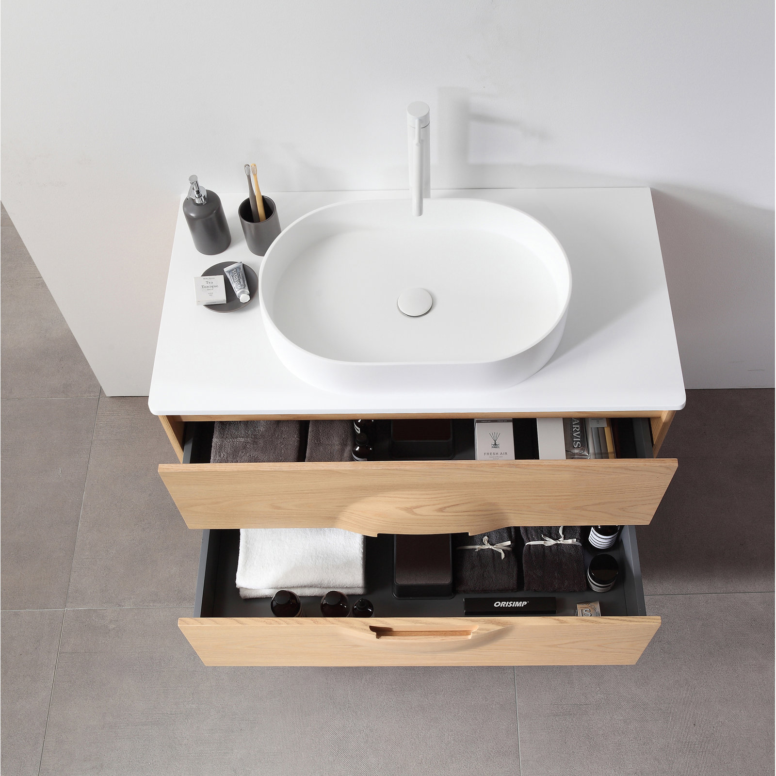 Colmar 36" Cedar Single Bathroom Vanity, Whitewash