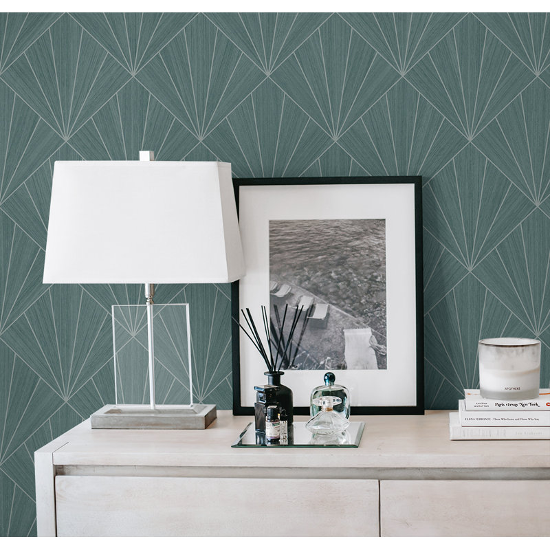 Papier peint en vinyle gaufré Ivk Bronx Designs Mikkeli, Vert / Argent