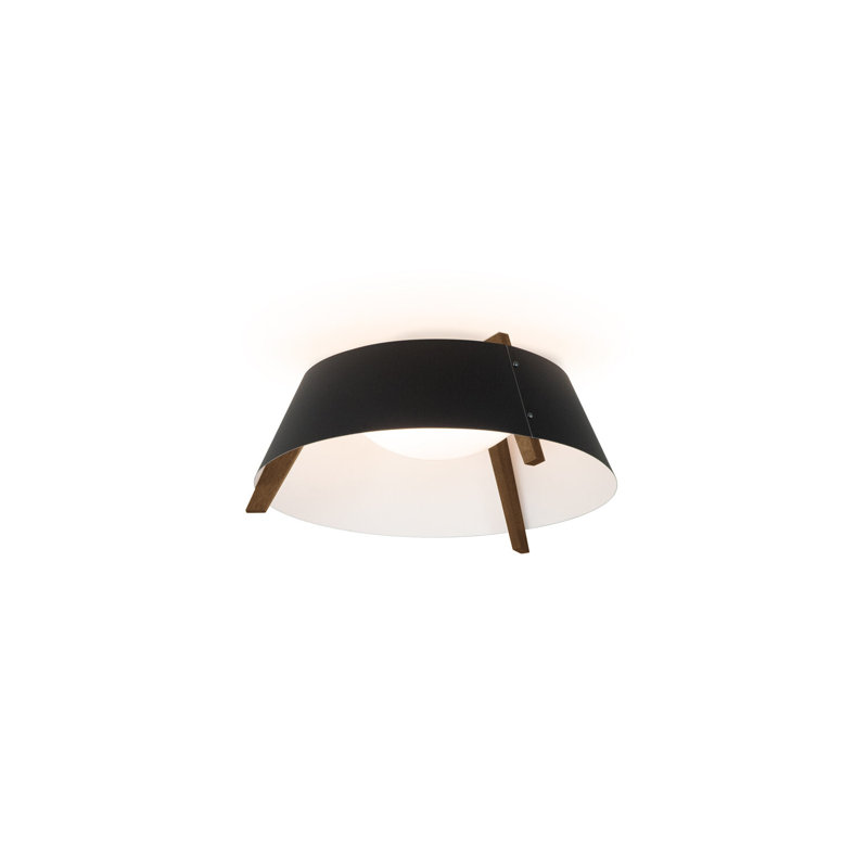 Casia 1 - Light LED Flush Mount, Matte Black with Matte White, Walnut, 3500 K