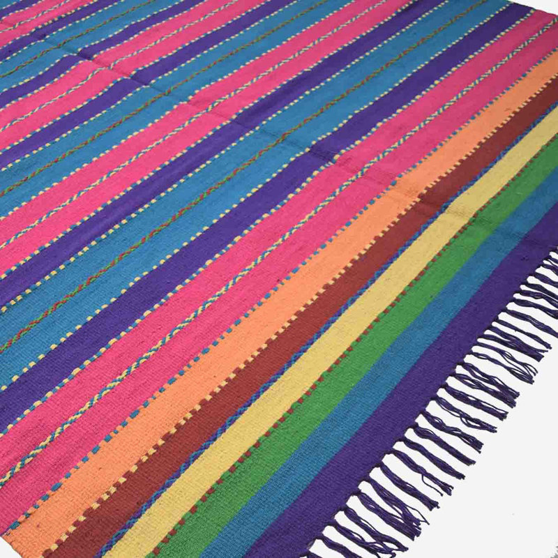 Angeline Striped Hand Woven 140cm X 200cm Indoor / Outdoor Area Rug