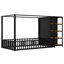 Taille du cadre de lit au sol avec garde-robe, lit au sol en métal avec tablettes de rangement,-229208837