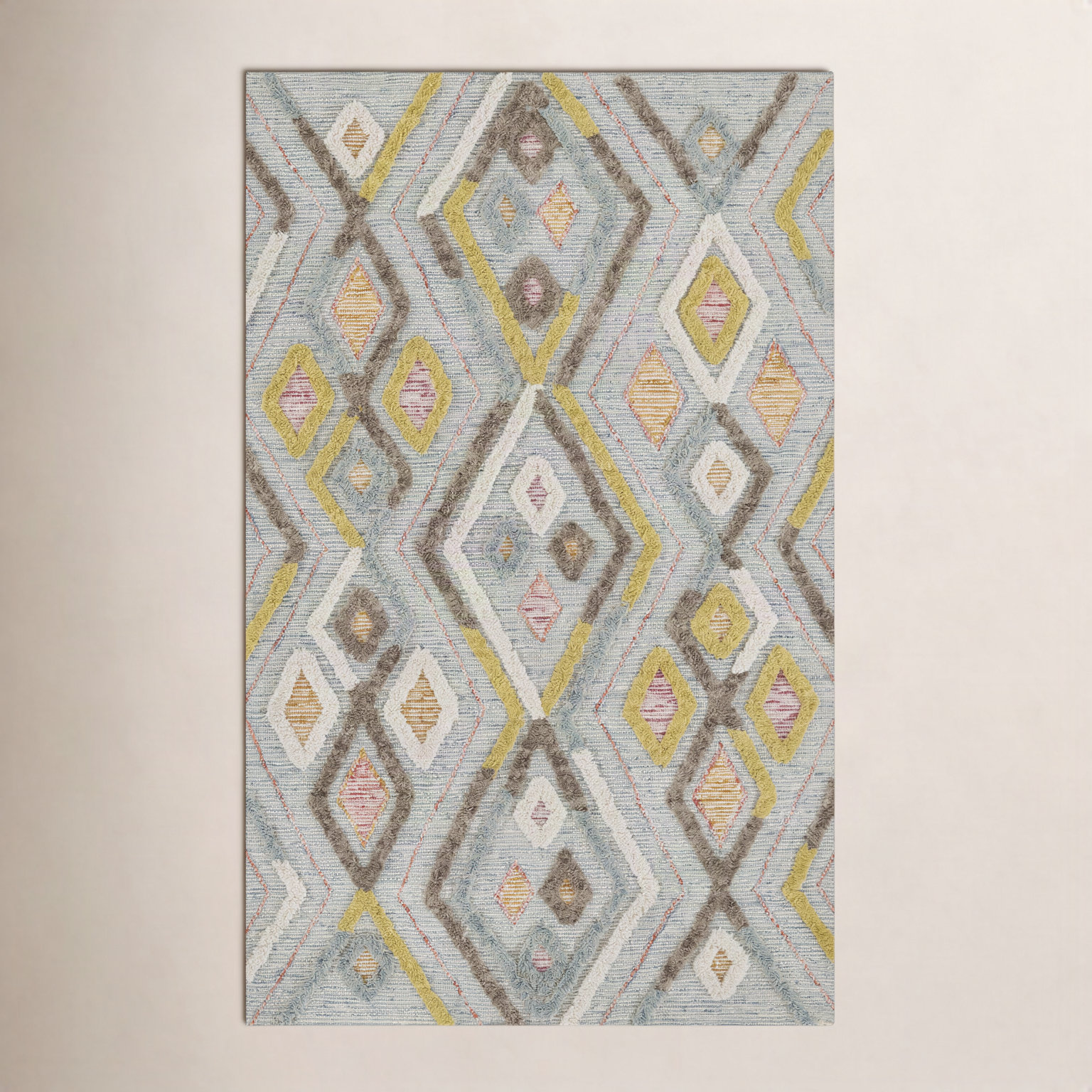 Chopin Gray Hand-Tufted Wool Shag Rug, Rectangle 8' x 10'