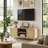 TV Stand For 60 Inch TV, Wooden Mid Century Modern Entertainment Center With Natural Rattan Door, Boho Media TV Console For Living Room,(Black)-549290998