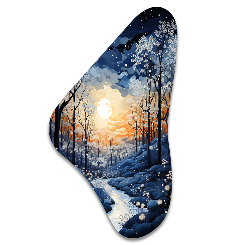 «Guanciale Forest», hiver, bleu, monochrome, H 31 po x l 17 po