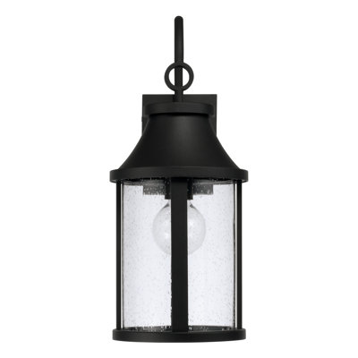 Lanterne murale cylindrique d'extérieur 3 lumières en noir avec verre bullé