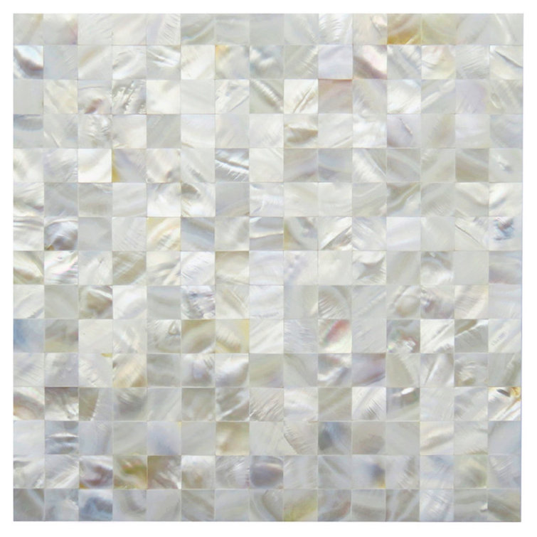 Loreto 0.8" x 0.8" Seashell Grid Mosaic Wall Tile