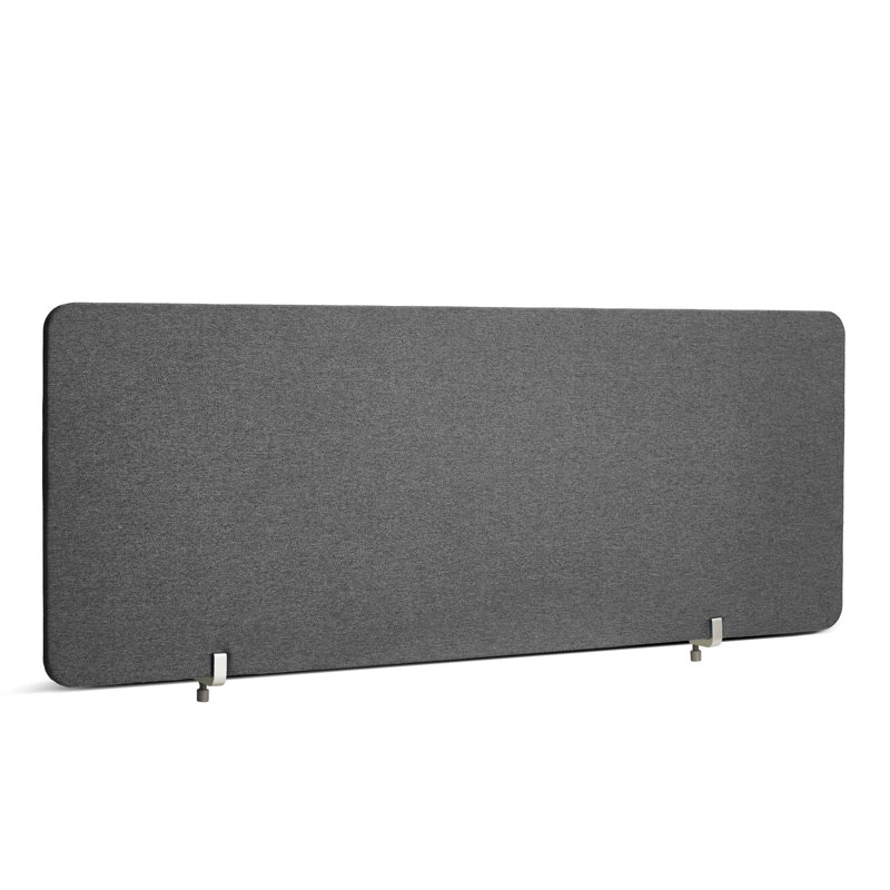 Panneau d'intimité pivotant en tissu, embout, H 17,5 po x L 45 po, Gris foncé