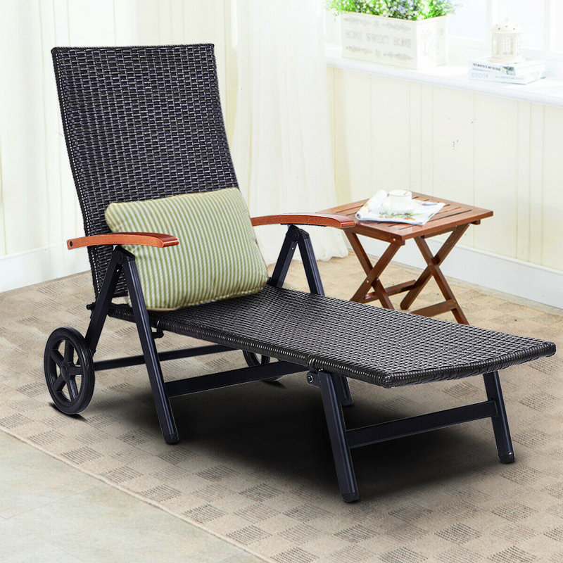 Moyer Outdoor Wicker Chaise Lounge
