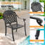  Ensemble repas de patio avec table rectangulaire, coussins rouges inclus-94516943