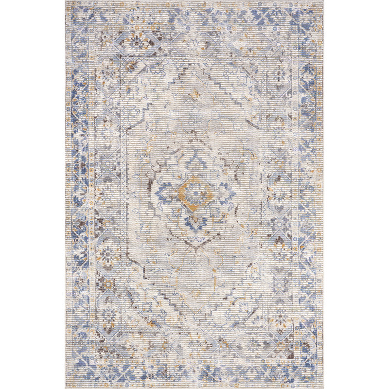 Vintage SpinClean Medallion Machine Washable Area Rug, Rectangle 4' x 6'