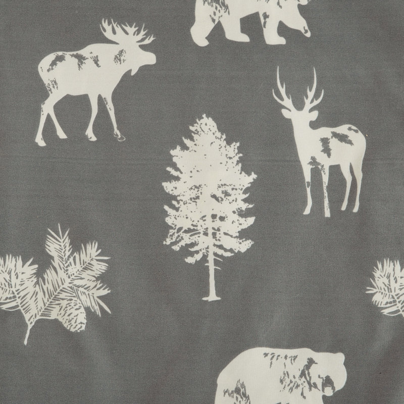 King Size Gray Lodge Bear Print Microfiber Sheet Set