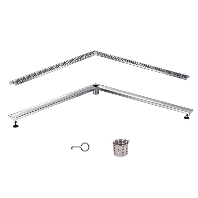 Rio Orinoco River Series Wall Corner Stainless Steel Floor Shower Drain 