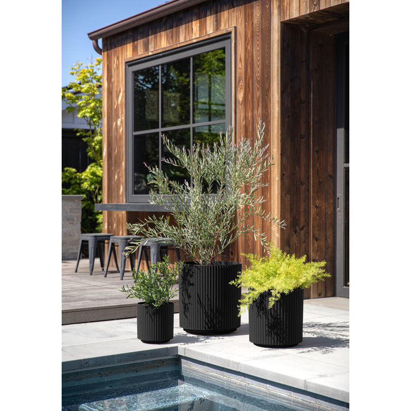 Demi Series Round Planter Set of 3, Black