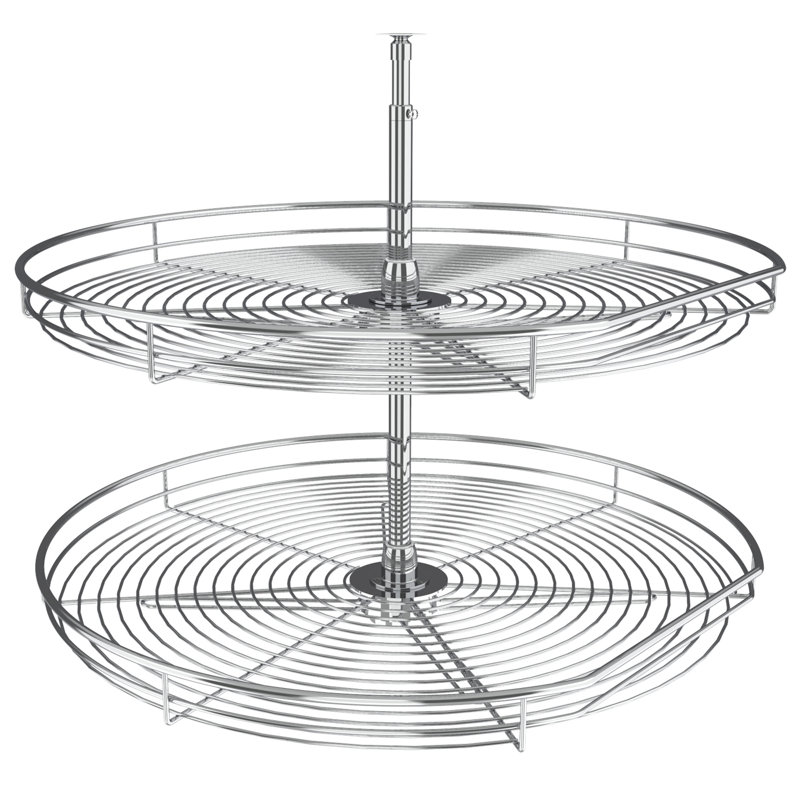 Rev-A-Shelf 32" Lazy Susan D-Shaped for Corner Cabinet Two-Tier, Steel