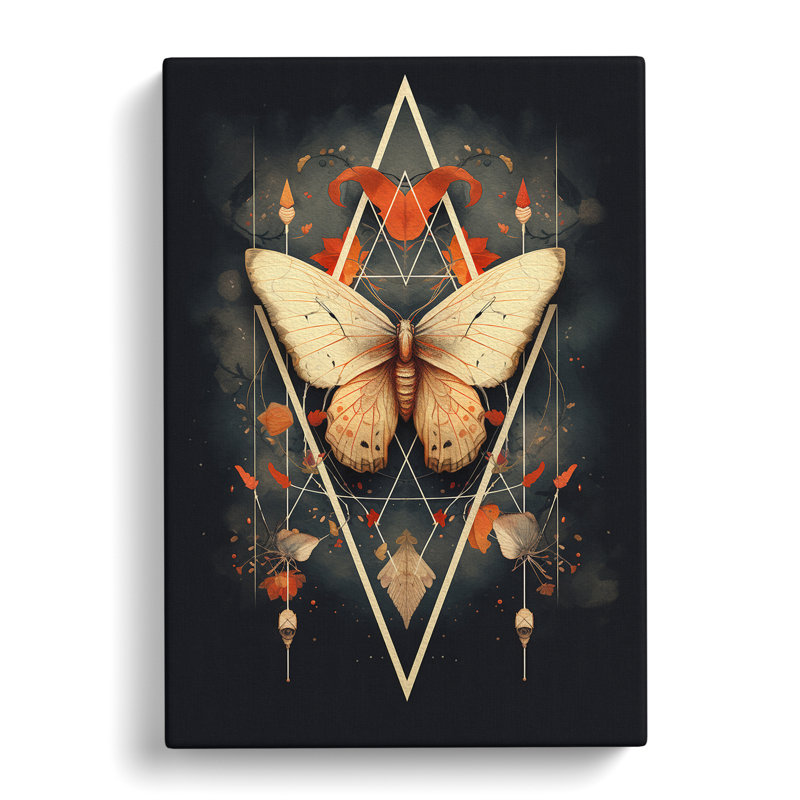 Moth Geometric No.3 - No Frame Print, 50cm H x 35cm W x 3cm D