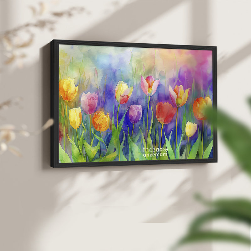 Série florale - Cxxxxi - reproduction encadrée, H 11 po x l 14 po, Noir, noir, noir, noir