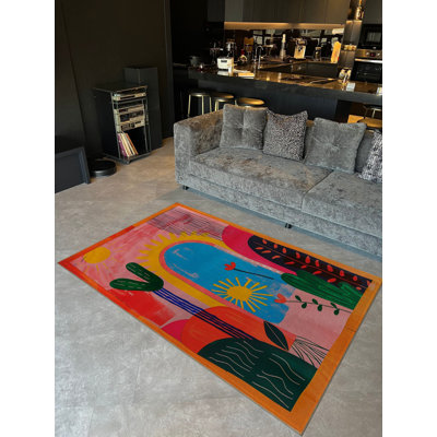Tapis décoratif multicolore Paris