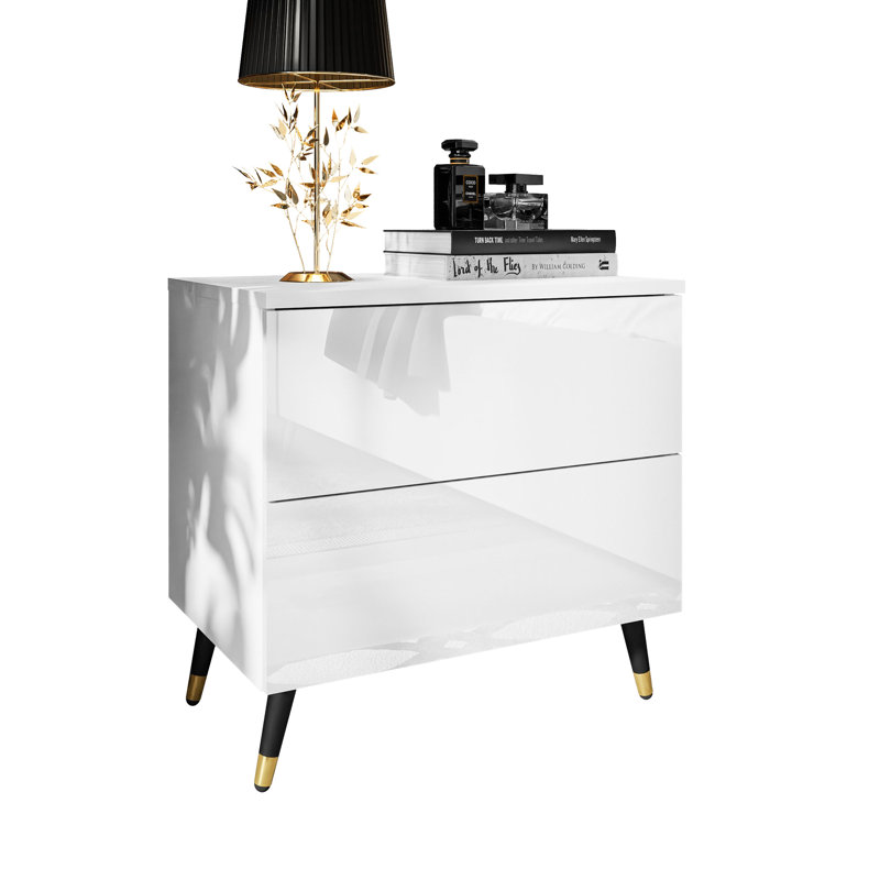 Schofields 55cm W Manufactured Wood Bedside Table, White