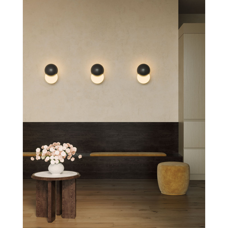 Void 12-in Black dimmable LED Wall Sconce, Matte Black