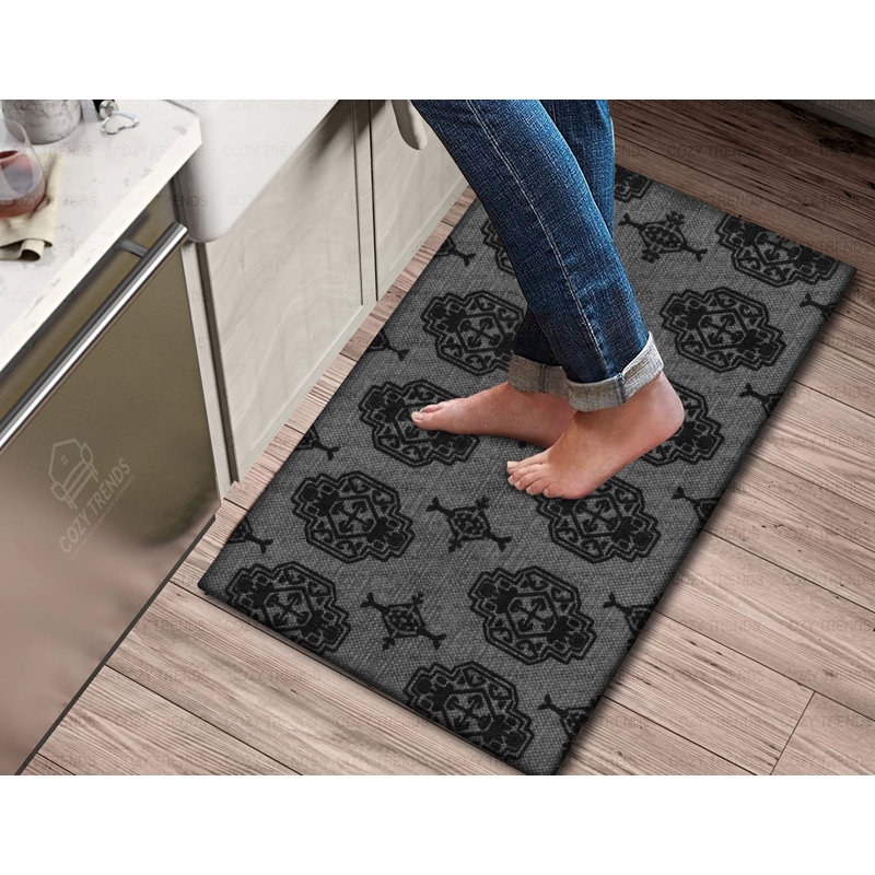 Tapis anti-fatigue pour cuisine sur pied, Gris foncé