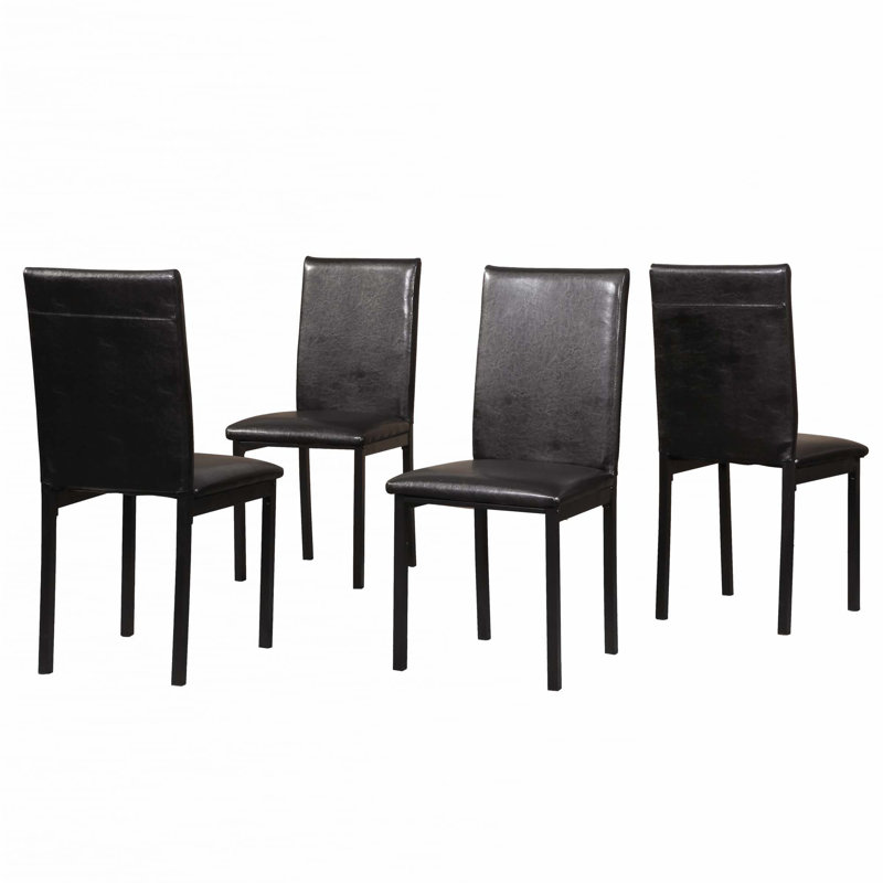 Chaises de salle à manger en similicuir, Noir