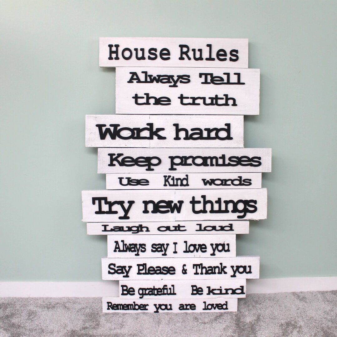 Wanddekoration House Rules Schilder und Regeln