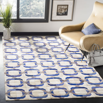 Cartwright Handwoven Ivory/Blue Area Rug