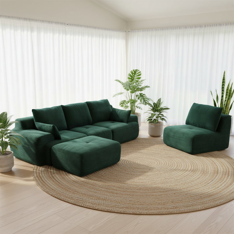 Canapé modulaire à compression moderne en mousse viscoélastique, Vert