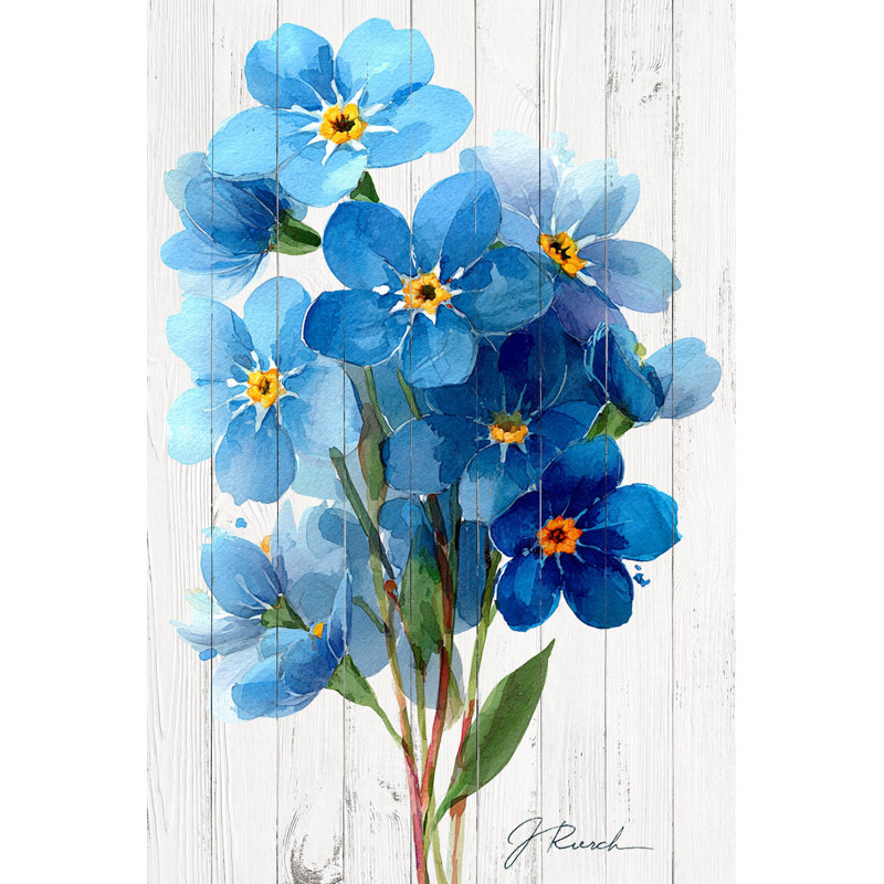 Forget Me Not Bouquet Wrapped Canvas Wall Art, 48"H x 32"W x 1.5"D