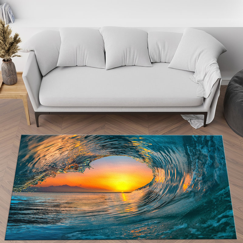 Abstract Art-inspired With Pile Soft Printed Rug Featuring Dynamic Swirls and Bold Colors Ideal for a Sophisticated Home Decor Update