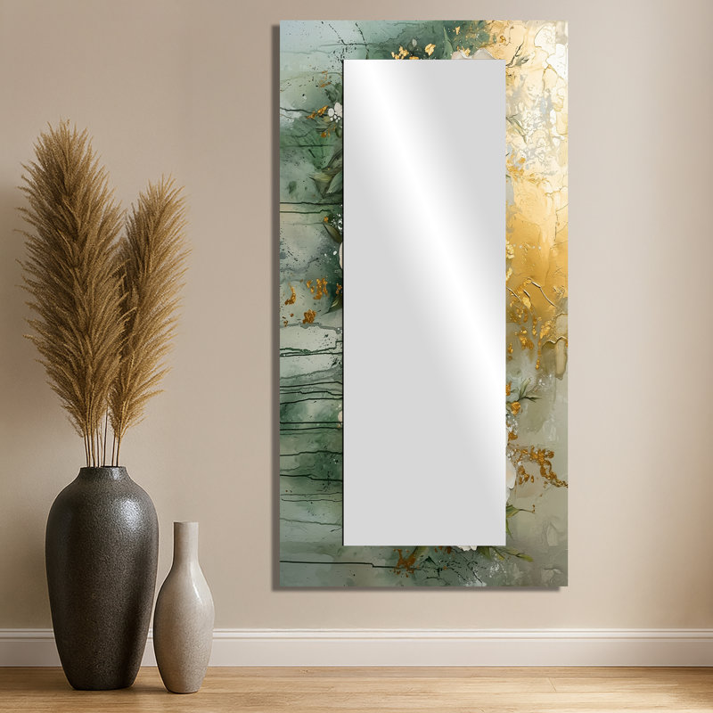 Wildflowers Spring Symphony Fury II - miroir floral pour décoration murale - imprimé sur métal, 28 po x 55 po