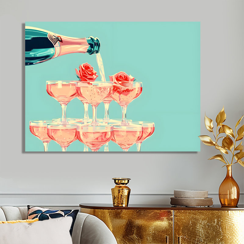 Champagne champagne bulles - Art mural champagne, Métal métal, H 12 po x l 20 po x P 1 po