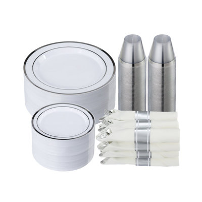 Plastic Disposable Plates Plastic Dinnerware Set for Party and Wedding