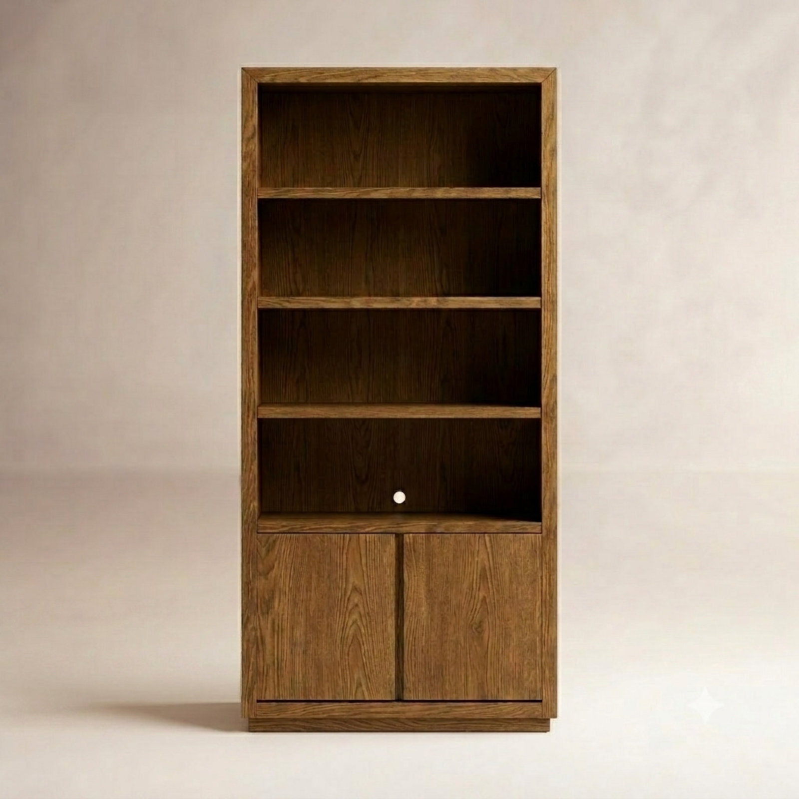 Chris 36" Oak Bookcase, Brown
