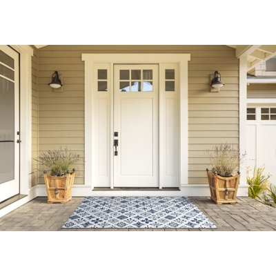 Non-Slip Floral Outdoor Doormat