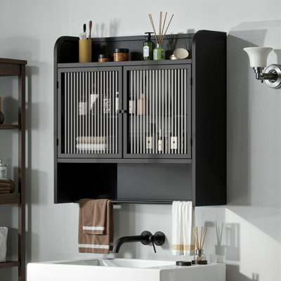 Armoire murale de salle de bain Pelaga Natalie avec 2 portes, au-dessus de la toilette
